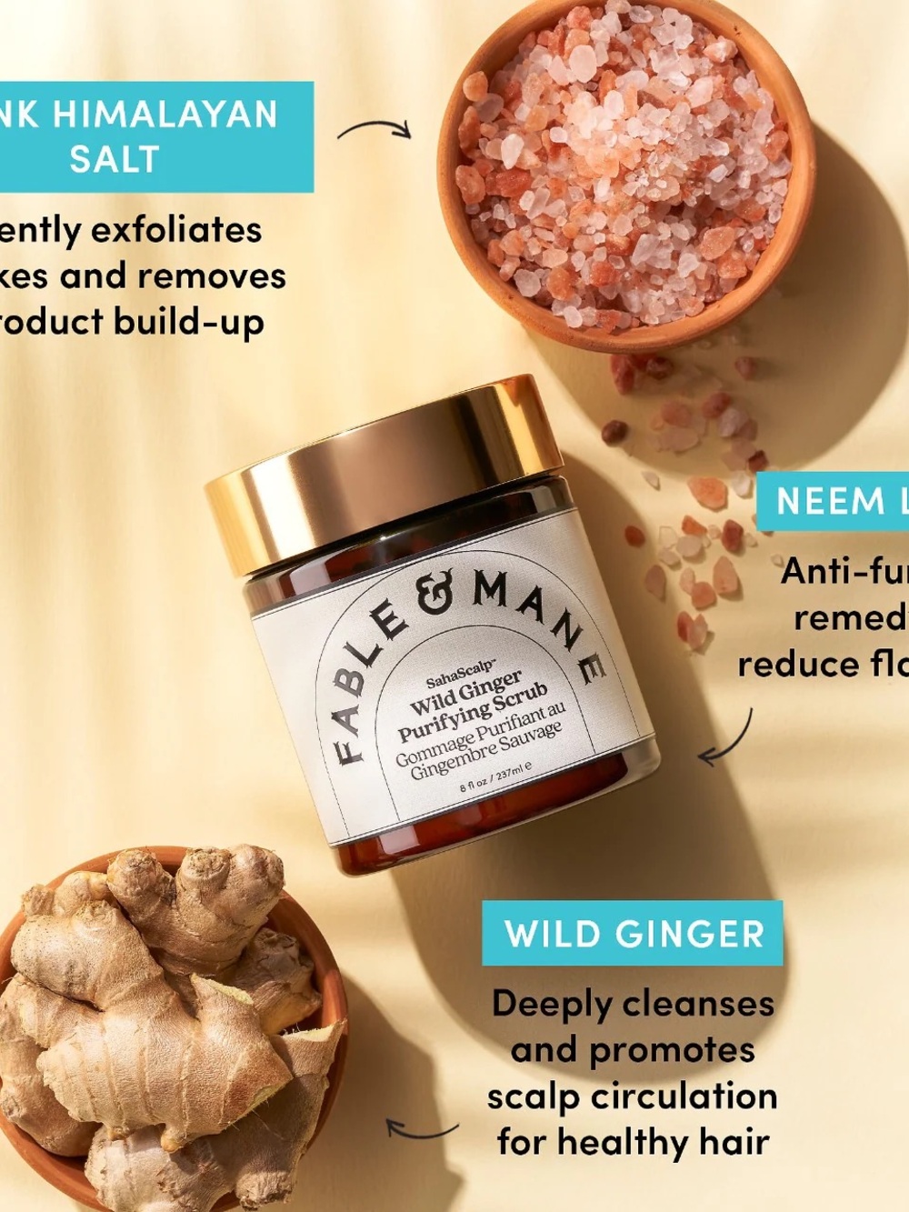 Fable & Mane Wild Ginger Purifying Scrub - Picture 2 of 7